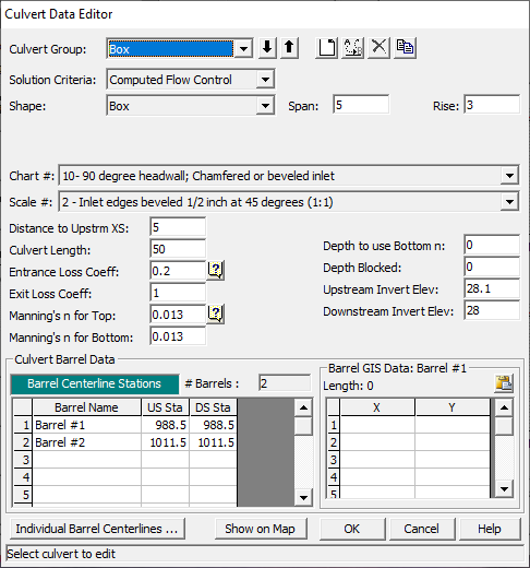 Box Culvert Data Editor