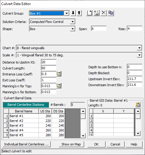 Box Culvert Data Editor