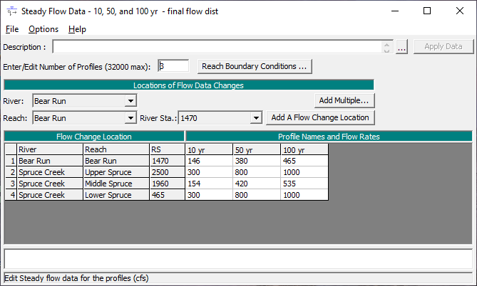 Steady Flow Data Editor - Looped Plan - 1st Flow Distribution