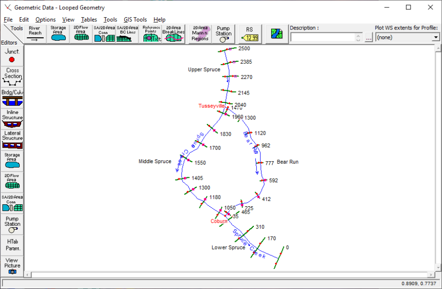 River System Schematic for Spruce Creek and Bear Run