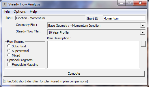 Steady Flow Analysis Window for Momentum Method