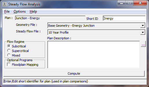 Steady Flow Analysis Window