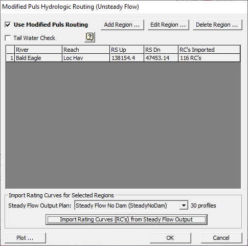 Hydrologic Unsteady Flow Routing Editor