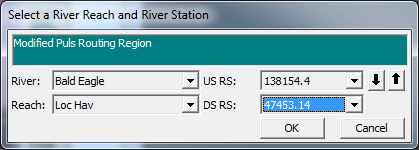 Hydrologic Routing Region Selection Window