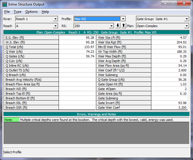 Inline Structure Output Table for Max WS