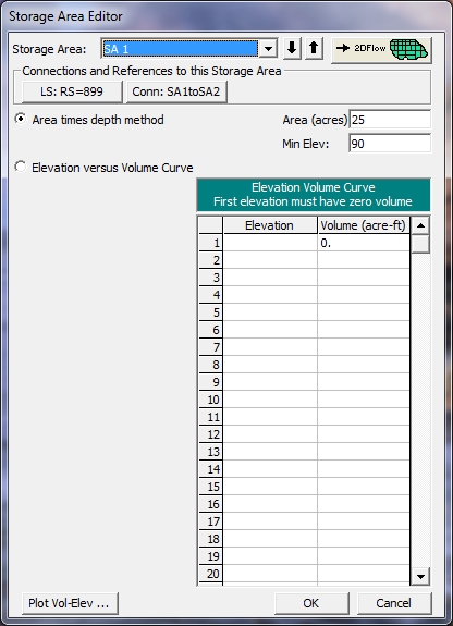 Storage Area Editor for SA 1