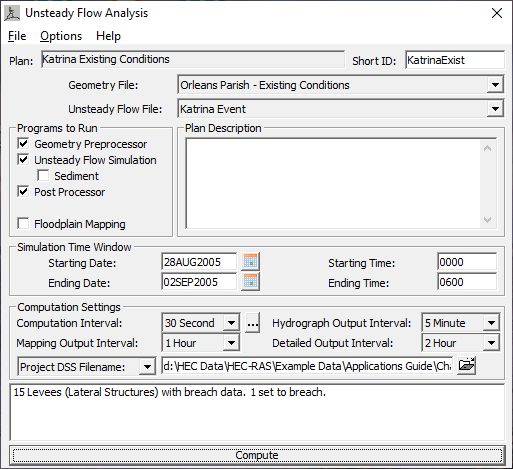 Unsteady Flow Analysis