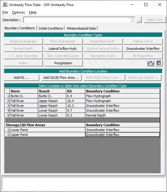 Unsteady Flow Data Editor