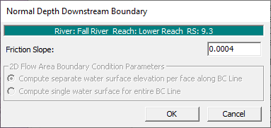 Normal Depth for Downstream Boundary