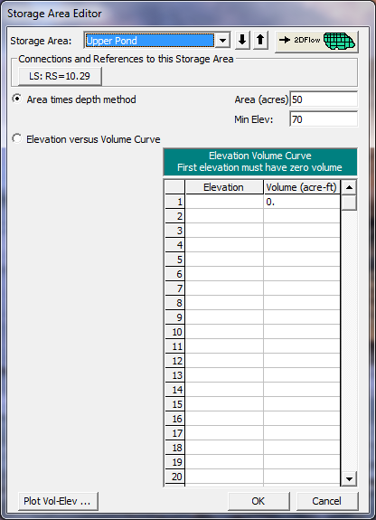 Storage Area Editor for Upper Pond