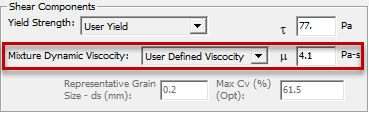 User Defined Mixture Dynamic Viscosity.