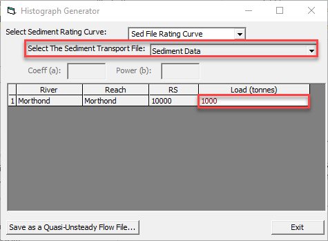 Specify constant load. HEC-RAS will adjust the duration of each flow to bring in this load, subdividing high flow durations and combining low flow durations.