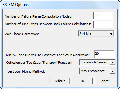 BSTEM Options Editors.