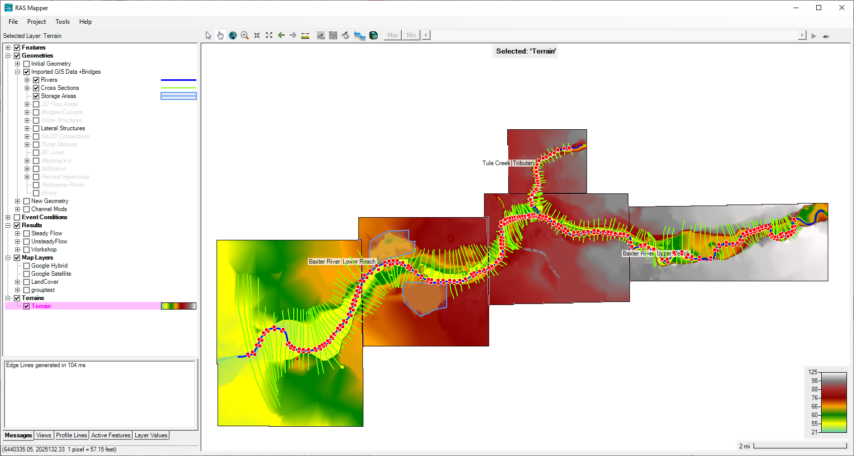 HEC-RAS Mapper window.