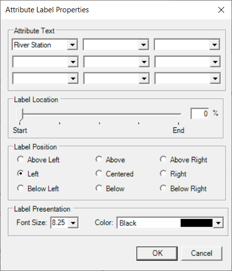 Label Properties dialog.