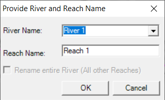River Reach naming dialog.