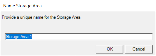 Provide a name for each storage area.