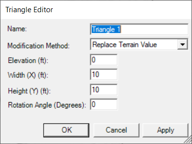 Triangle Modification Editor.