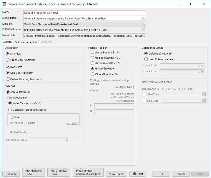 Figure 2. General Frequency Analysis Editor for General Frequency EMA Test.