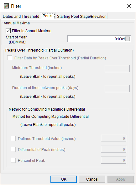 Figure 3. Data Filters Used within Distribution Fitting Test 24.