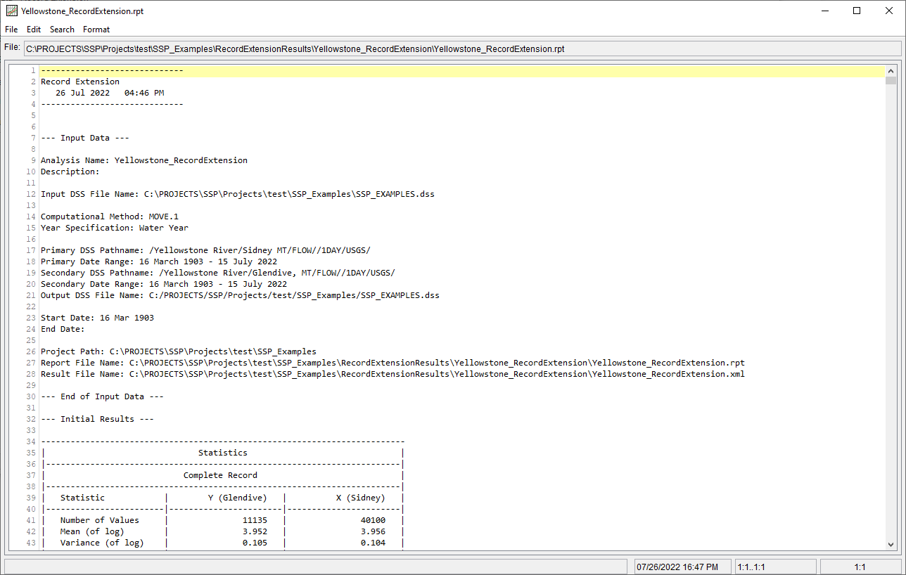 Figure 10. Report File