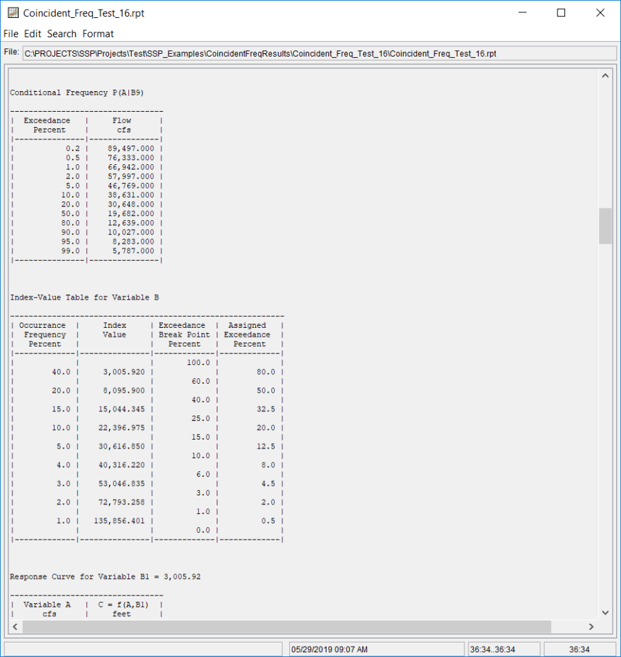 Figure 8. Report File for Coincident Freq Test 16