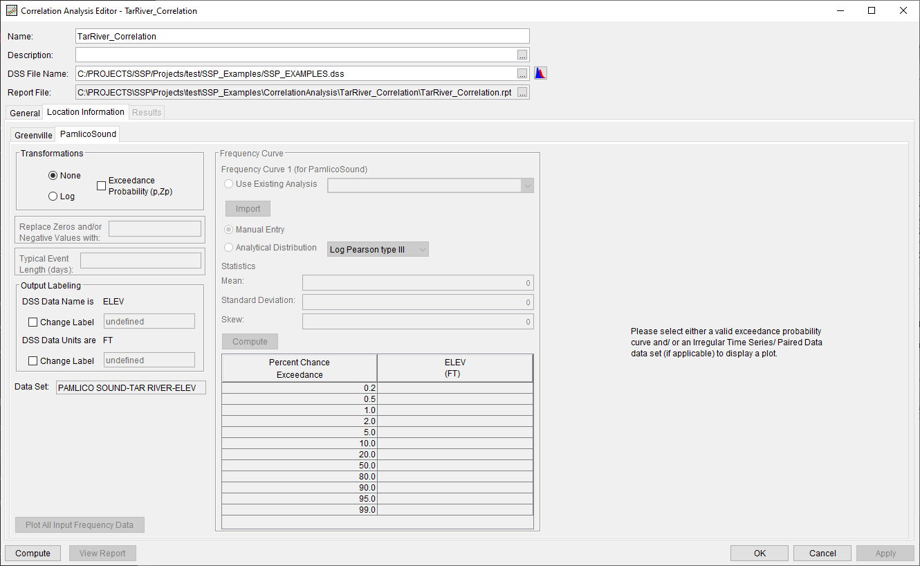 Figure 4. PamlicoSound Location Information Tab