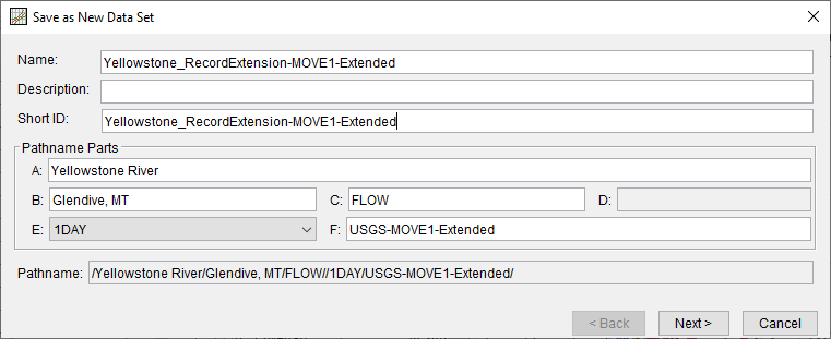 Figure 8. Save As New Data Set Dialog Figure 8. Save As New Data Set Dialog