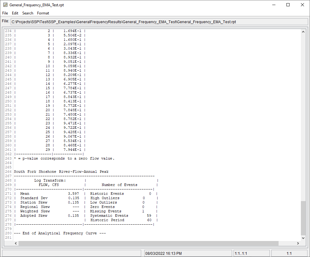 Figure 8. General Frequency EMA Test Report File.