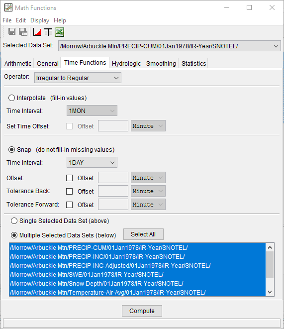 Figure 3. Math Functions Editor