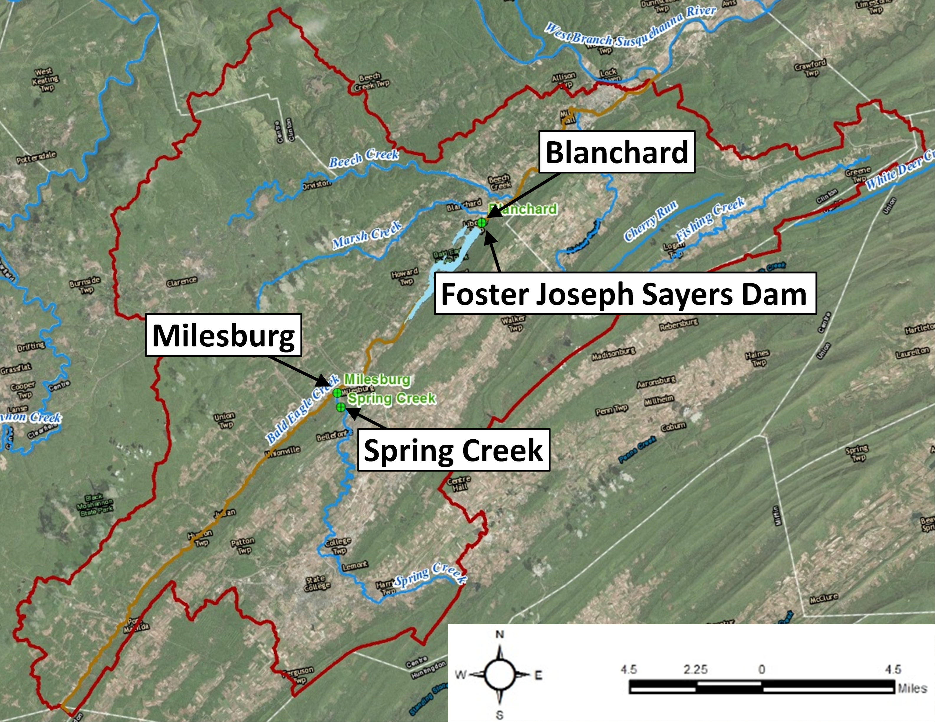 Stream Gages near Sayers Dam