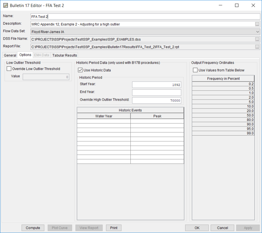Figure 9. Bulletin 17 Editor with Options Tab Selected.