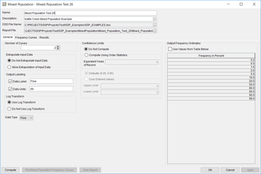 Mixed Population Analysis Editor.