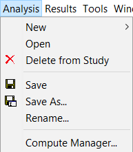 Figure 12. Analysis Menu.