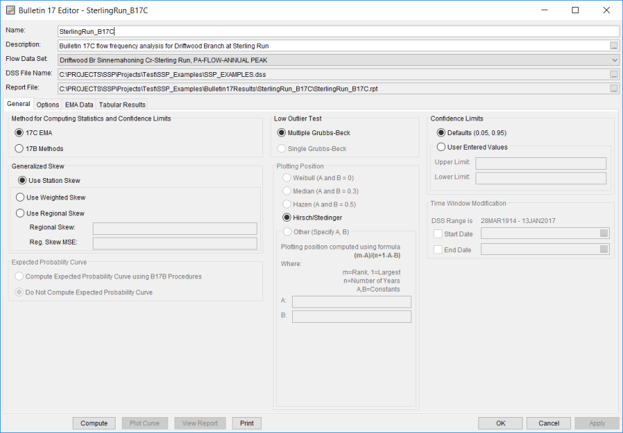 Figure 1. Bulletin 17 Analysis Editor