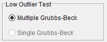 Figure 5. Low Outlier Test Options.