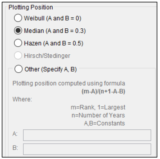 Figure 3. Plotting Position Options.