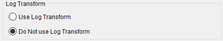 Figure 3. Log Transform Options.