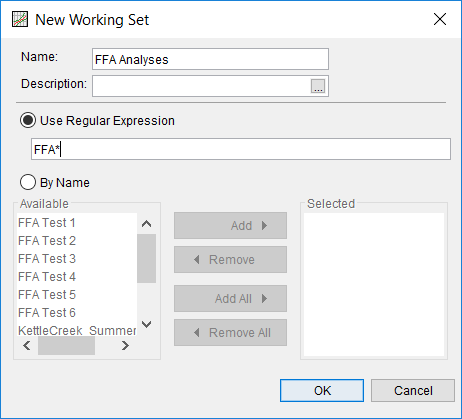 Figure 6. Edit Working Set Editor.