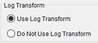 Figure 2. Log Transform Options.