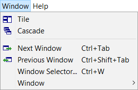 Figure 17. Window Menu