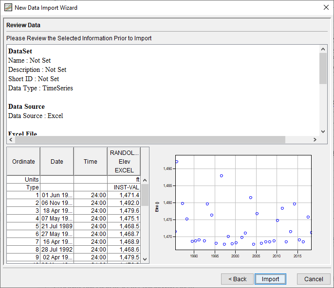 Data Import Wizard Summary Panel