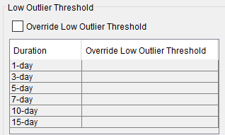 Figure 12. Low Outlier Threshold Options.