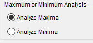 Figure 4. Maxima or Minima Analysis Options