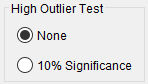 Figure 7. High Outlier Test Options.