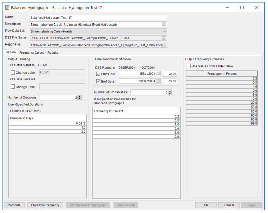 Figure 1. Balanced Hydrograph Analysis Editor.