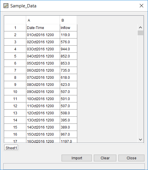 Figure 7. Example Excel Data Viewer.
