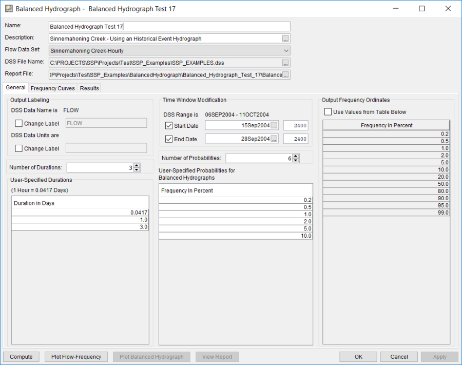 Balanced Hydrograph Analysis Editor.