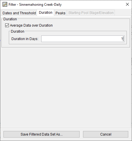 Figure 3. Duration Filter.