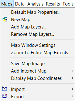 Figure 10. Maps Menu